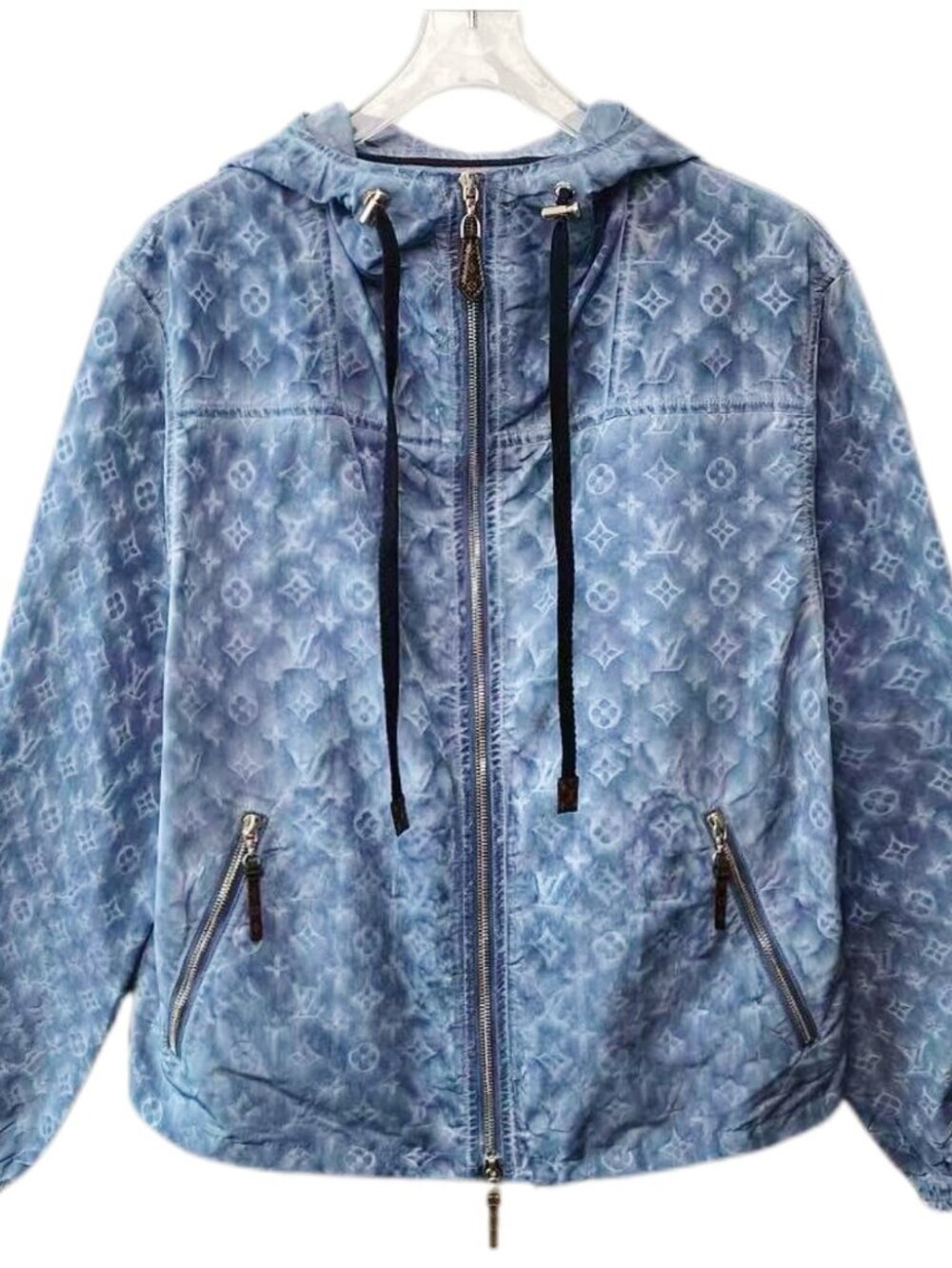 H32448 Lv blue logo presbyopia printed jacket jacket 36 S size 99 new with tag